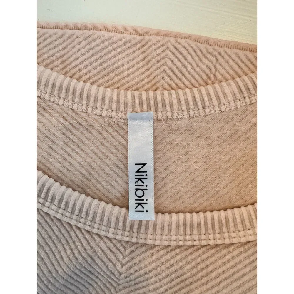 Nikibiki Blush Pink Ribbed Cropped Tank Top Stretch Seamless Crop Camisole - Picture 6 of 7